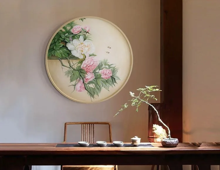 团扇牡丹 · Peonies on a Round Fan