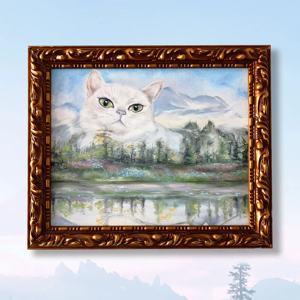 朕的江山|猫咪的画像|油画创作