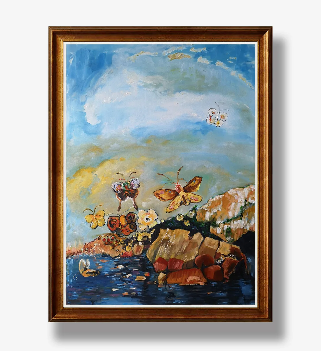 蝴蝶与海崖 · Butterflies over the Shore