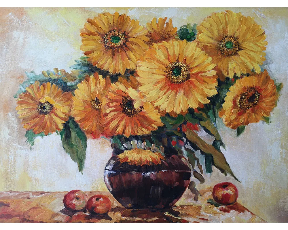 向日葵|手绘油画|500*700mm
